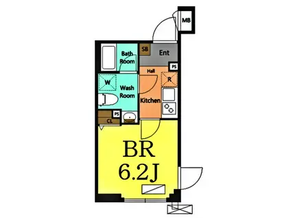 SHOKEN RESIDENCE横浜生麦III(1K/1階)の間取り写真