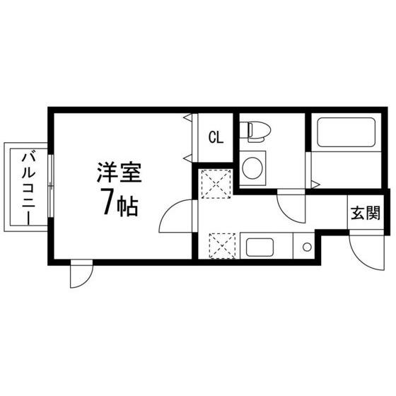 アスコット連坊駅前II(1K/2階)の間取り写真