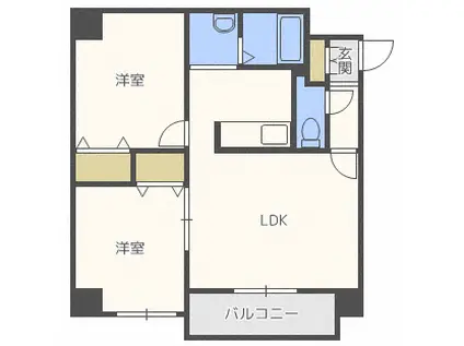  N6ウエスト11・M エヌロクウエスト(2LDK/9階)の間取り写真