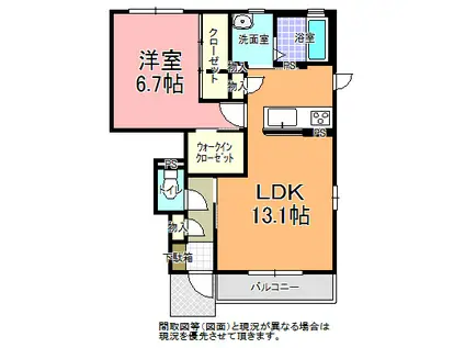 パークサイドヴィラ吉沢(1LDK/1階)の間取り写真