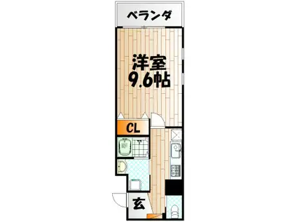 レジデンシャルHHA DAIMON(1K/3階)の間取り写真