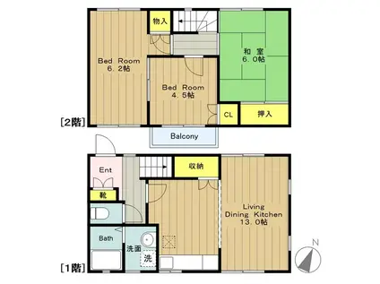 フォンティーヌ(3LDK/1階)の間取り写真