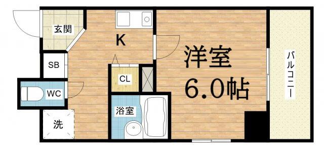 ラナップスクエア南森町(1K/5階)の間取り写真