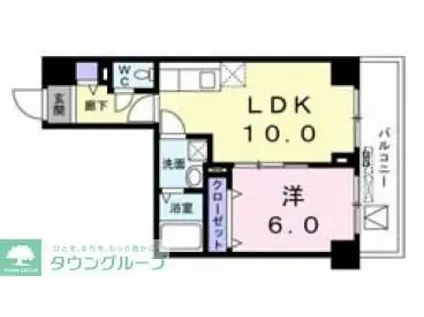 菊水レジデンス綱島I(1LDK/5階)の間取り写真