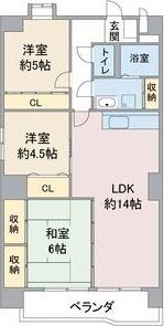 レジデンス栄光(3LDK/5階)の間取り写真