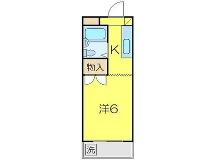 インセゾン弐番館(1K/2階)の間取り写真