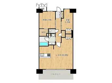 サンメゾン新金岡レジデンシャル(2LDK/2階)の間取り写真