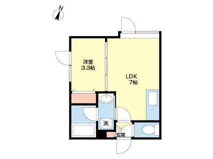 アークコート水車町(1LDK/2階)の間取り写真