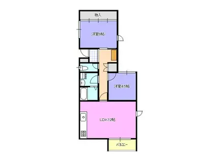 ハイム大貫(2LDK/1階)の間取り写真