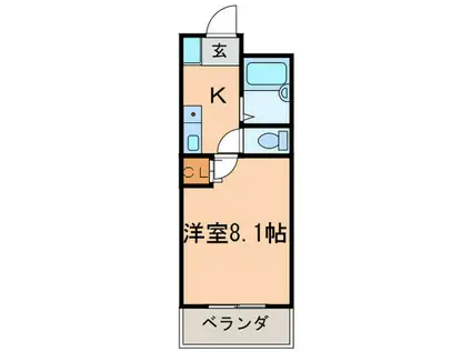 レジデンス名東(1K/1階)の間取り写真