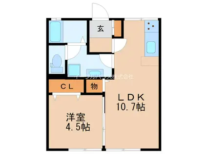 セゾン鎗田(1LDK/2階)の間取り写真