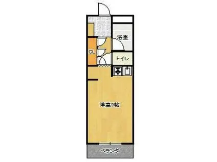 コーポラスF1(ワンルーム/2階)の間取り写真