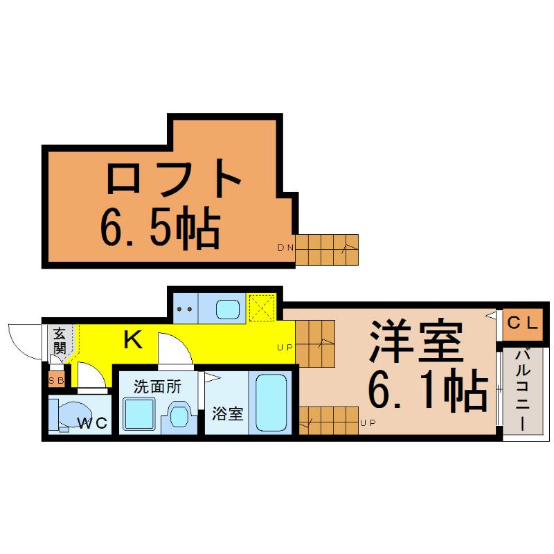ニューサンライズ(1K/1階)の間取り写真