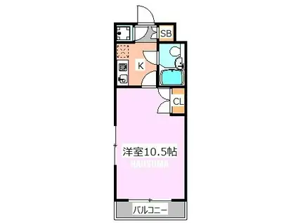 アルファ王子本町イースト(1K/3階)の間取り写真