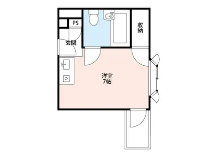 第6中屋ハイツ(ワンルーム/4階)の間取り写真