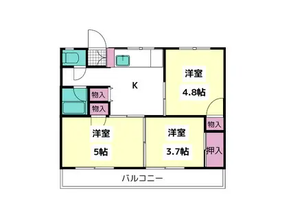 遠藤ハイツ(3K/1階)の間取り写真