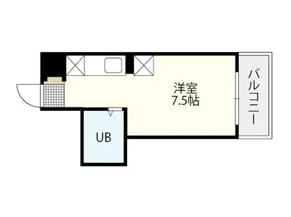 グロワール中広(ワンルーム/2階)の間取り写真