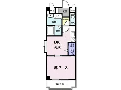 マンションサンライト(1DK/2階)の間取り写真