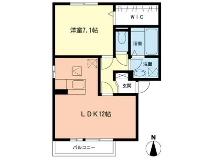 イエローアーク(1LDK/1階)の間取り写真