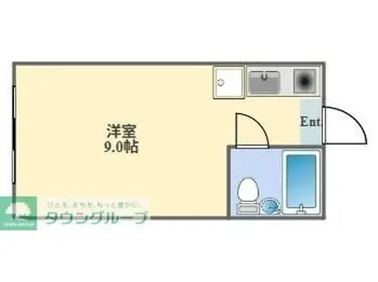 K&Mランド(ワンルーム/1階)の間取り写真