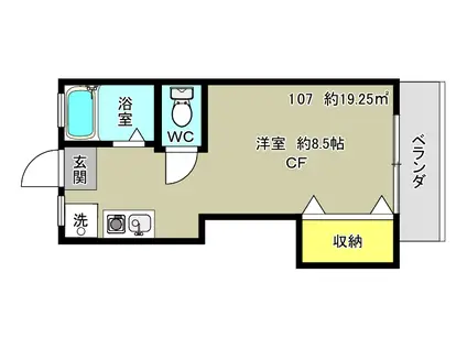 第一鈴鹿ハイツ(ワンルーム/1階)の間取り写真