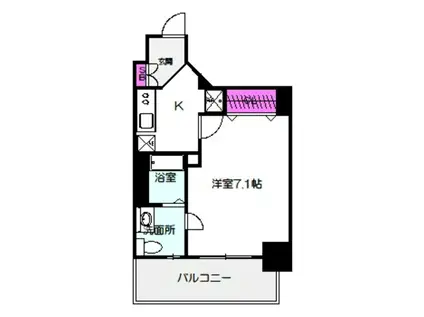 エグゼ大阪城イースト(1K/13階)の間取り写真