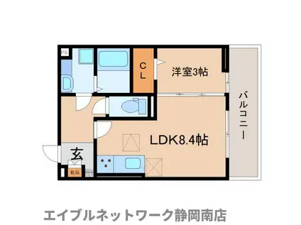 コート中田(1LDK/3階)の間取り写真