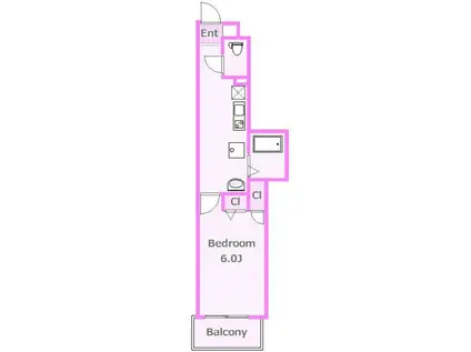 ウィスタ西横濱(1K/2階)の間取り写真