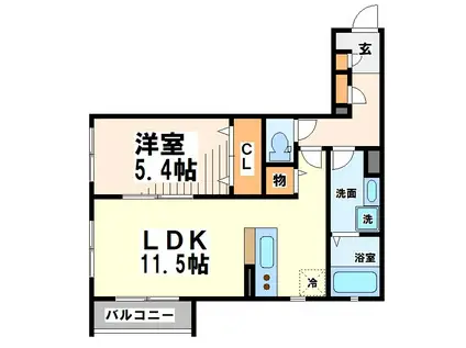 シャルマントミール(1LDK/3階)の間取り写真