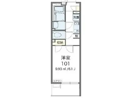 レオネクストアドバンス殿町II(1K/3階)の間取り写真