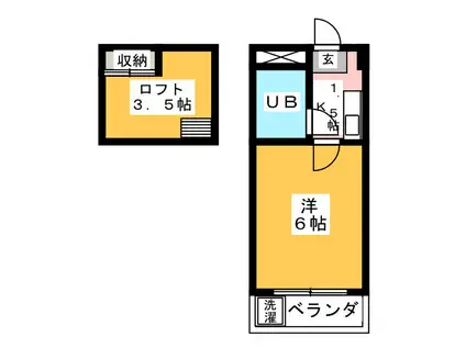 リージェント千代田(1K/2階)の間取り写真