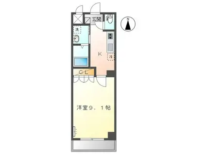 SKY-MANSION(1K/4階)の間取り写真