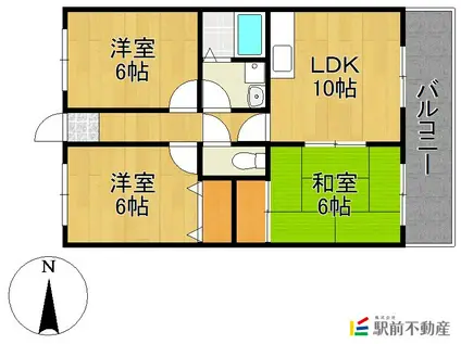 LEGATO荒尾(3LDK/3階)の間取り写真