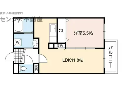 シャーメゾンひえ島(1LDK/2階)の間取り写真
