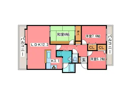 チサンマンション西岡弐番館イーストコート(3LDK/11階)の間取り写真