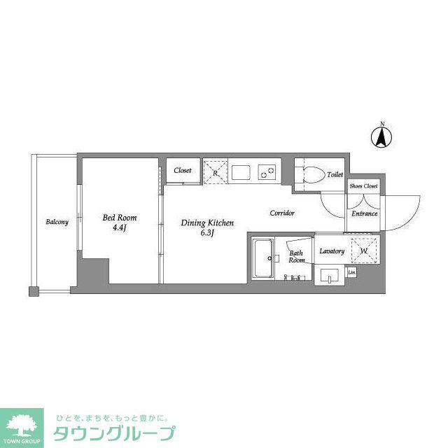ウエリスアーバン住吉イースト(1DK/7階)の間取り写真