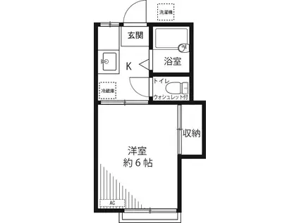 アルファ(1K/2階)の間取り写真