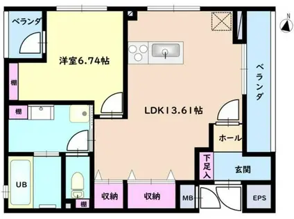 GRAND ETE(1LDK/1階)の間取り写真