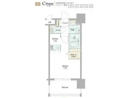 エンクレストGRAN博多駅前(1K/3階)の間取り写真