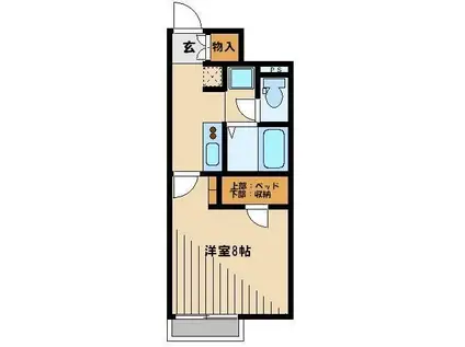 レオネクストアルカディアII(1K/1階)の間取り写真