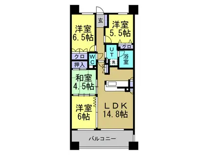 ファミリアーレ知多半田(4LDK/7階)の間取り写真