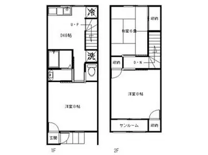 ハイムみずほII(3DK/1階)の間取り写真