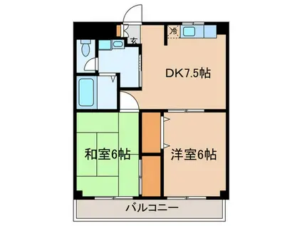 レクエルド日吉(2DK/2階)の間取り写真