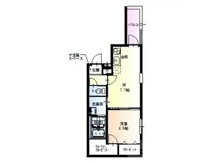 フジパレス瑞光番館(1DK/2階)の間取り写真