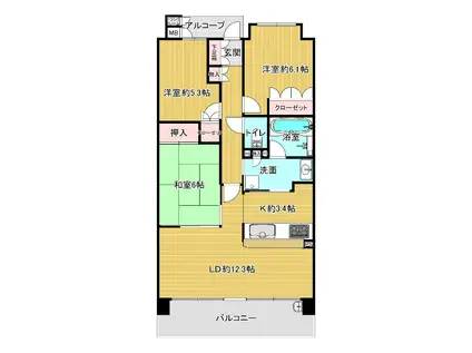 ジオ・パークスクエア池田(3LDK/7階)の間取り写真