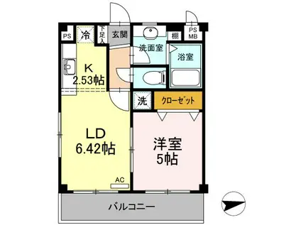 トマトハウスI(1LDK/3階)の間取り写真
