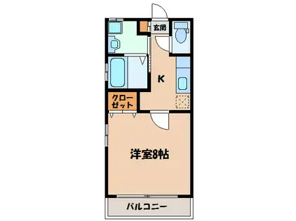 FORTUNA・RISE(1K/1階)の間取り写真