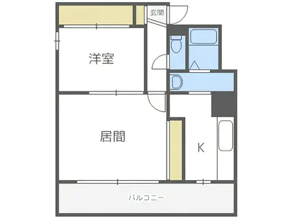 HK大通ハイム(1LDK/4階)の間取り写真
