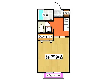 フィレンツェI(1K/1階)の間取り写真