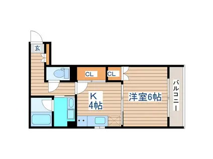 RESIDENCIA KIRAKU(1K/5階)の間取り写真